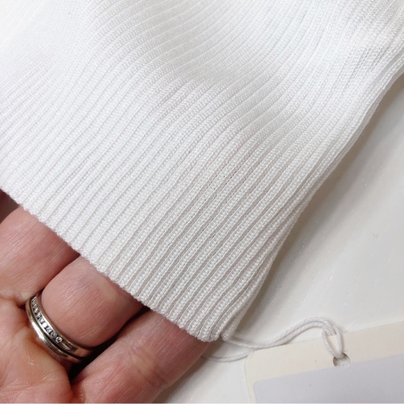 Goelia Acetate Knitted Ruched Vest Women's Tank Top Off White Size Large NEW - Picture 4 of 16